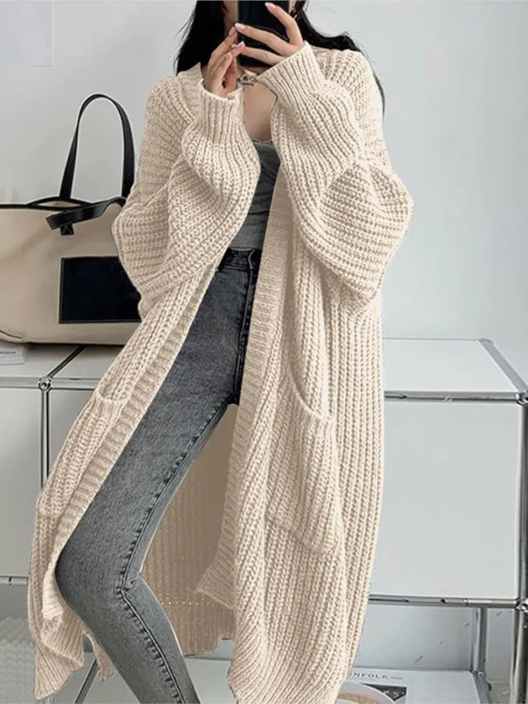 Cardigan longue tricoté pour femmes