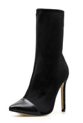 Bottes pointues en tissu élastique pour femmes