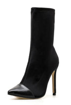Bottes pointues en tissu élastique pour femmes