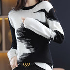 Pull chandails cravate et col rond pour femmes