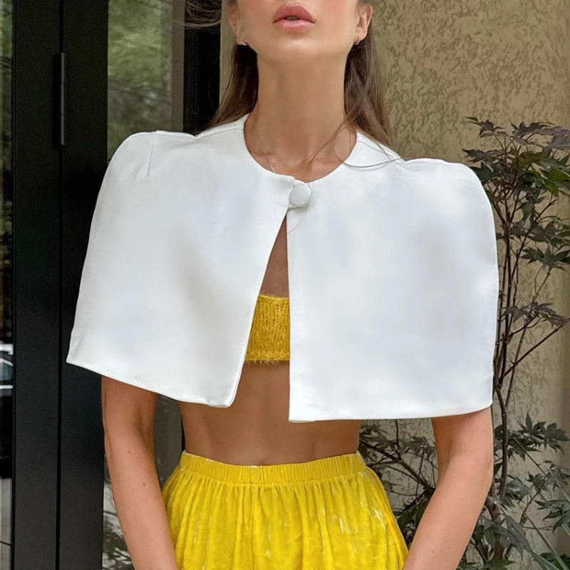 Débardeur Court Effet Châle Femme – Style Élégant