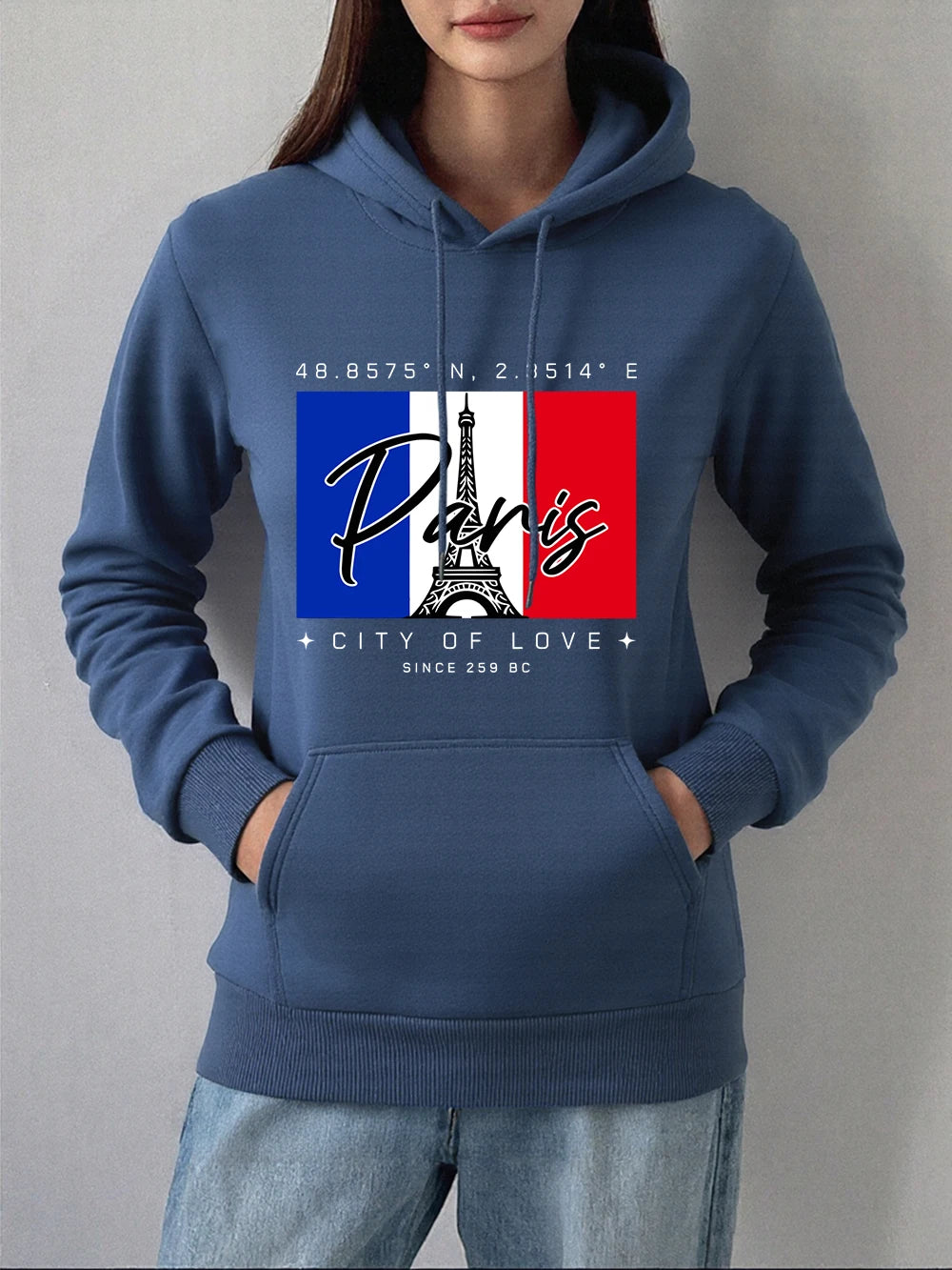 Sweat-shirts à capuche imprimés Paris Ville Amour pour femmes