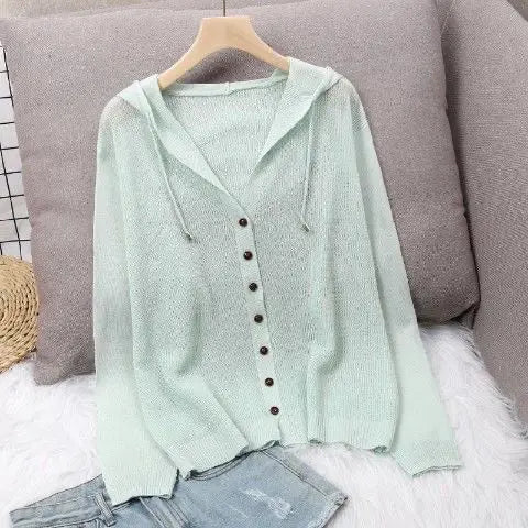 Cardigan en tricot évidé pour femmes