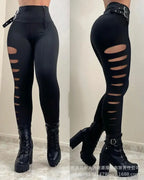 Pantalon en maille taille haute pour femmes