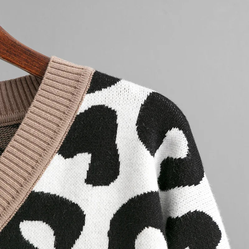 Pulls tricots à motif léopard pour femmes