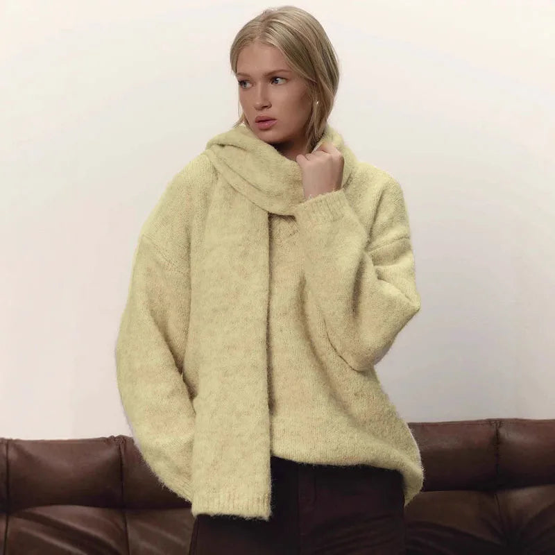 Pull tricoté à col en v pour femmes