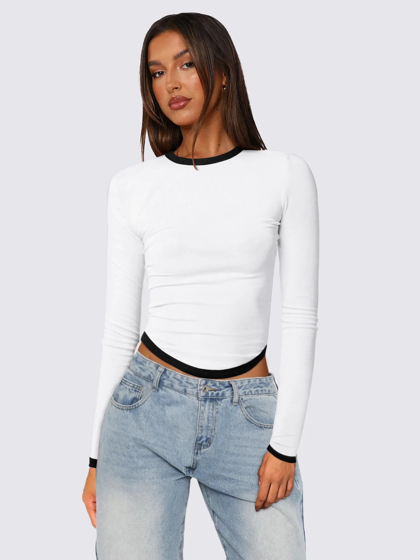 T-shirt à manches longues décontracté pour femmes