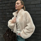 Manteau en peluche ample pour femmes