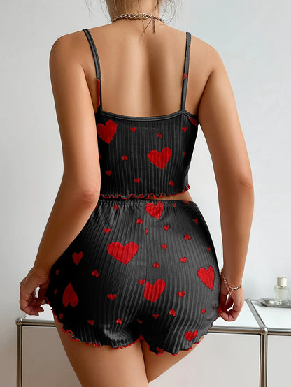 Pyjama 2 Pièces Femme – Bretelles Fines et Imprimé