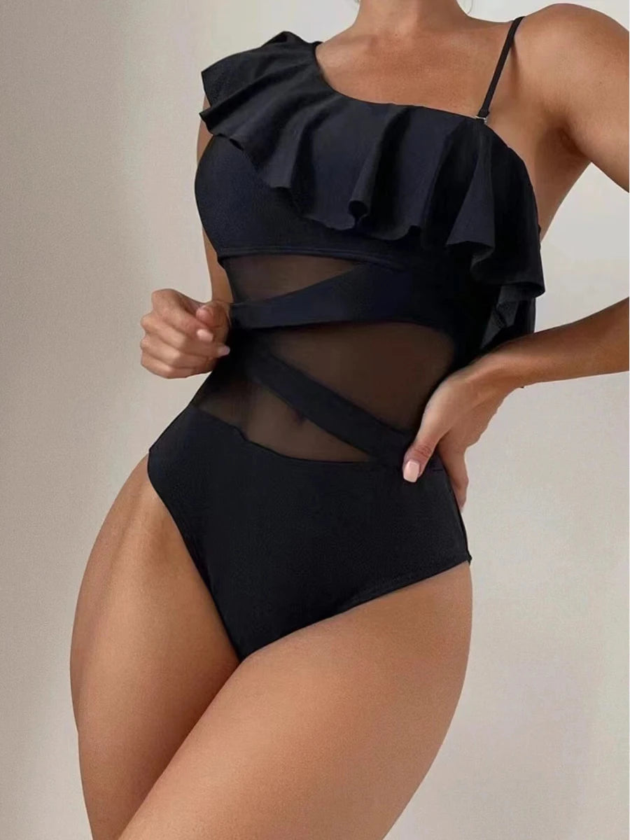 Maillot de bain une pièce à bretelles, dos nu pour femmes