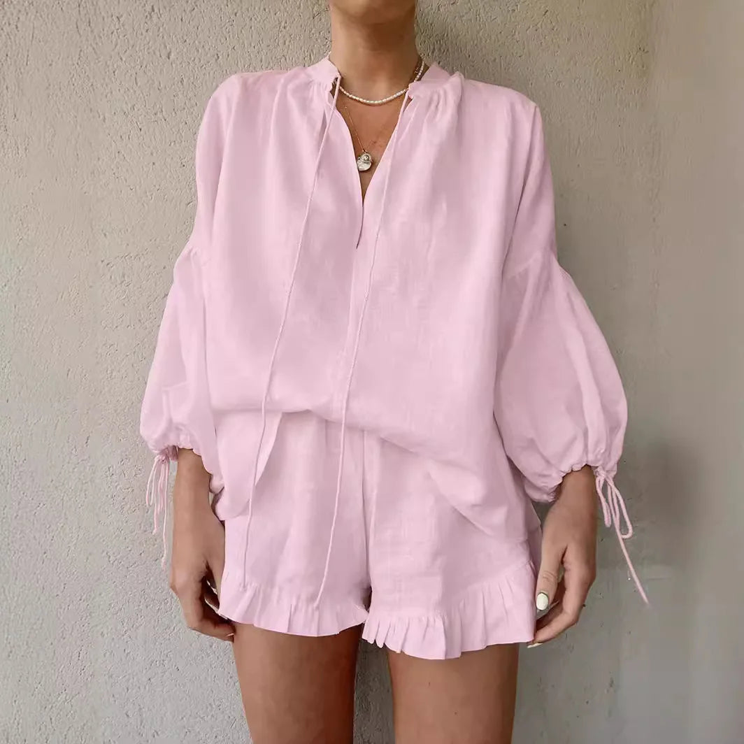 Ensembles pantalons courts et haut décontracté pour femmes