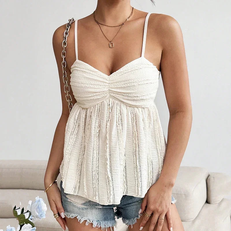 Débardeur femme en maille unie à découpes pour femmes