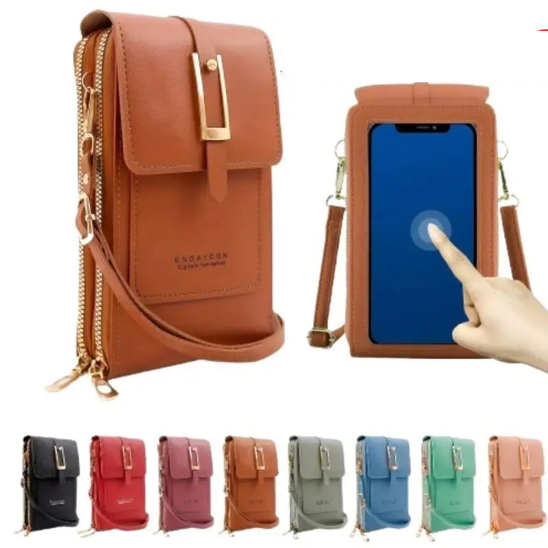 Sac à bandoulière pour téléphone portable à écran tactile pour femmes