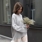 Pull original dos nu à col rond en maille de coton pour femmes