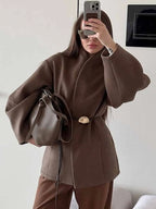 Vestes vintage marron à lacets pour femmes