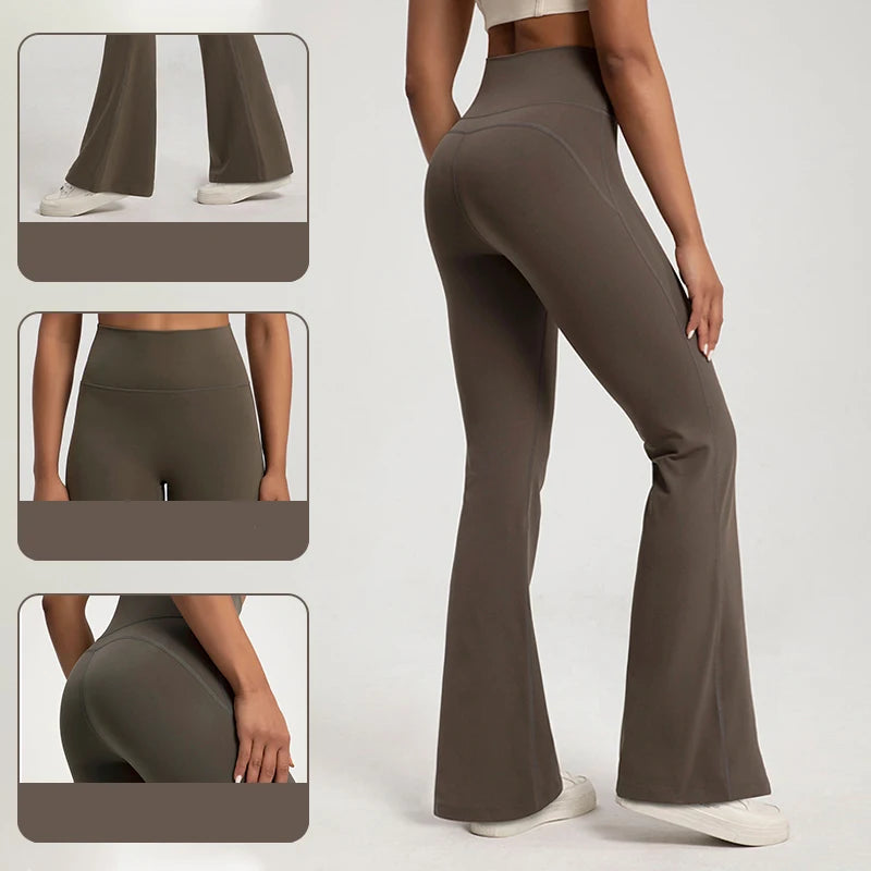 Leggings taille haute pantalons à jambes larges bas respirant pour femmes
