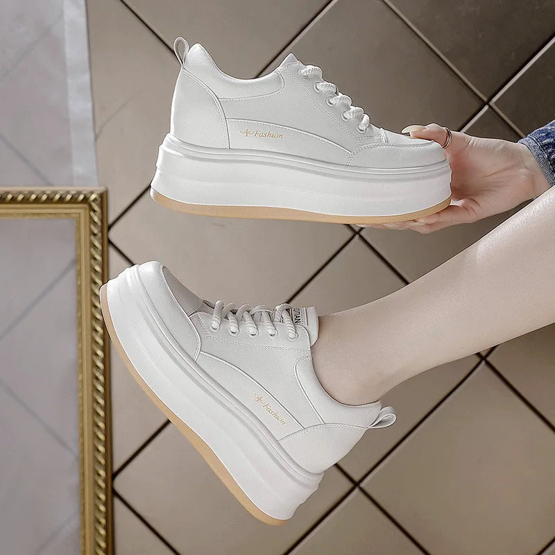 Baskets en cuir véritable pour femmes