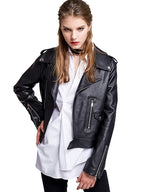 Veste en faux cuir pour femmes