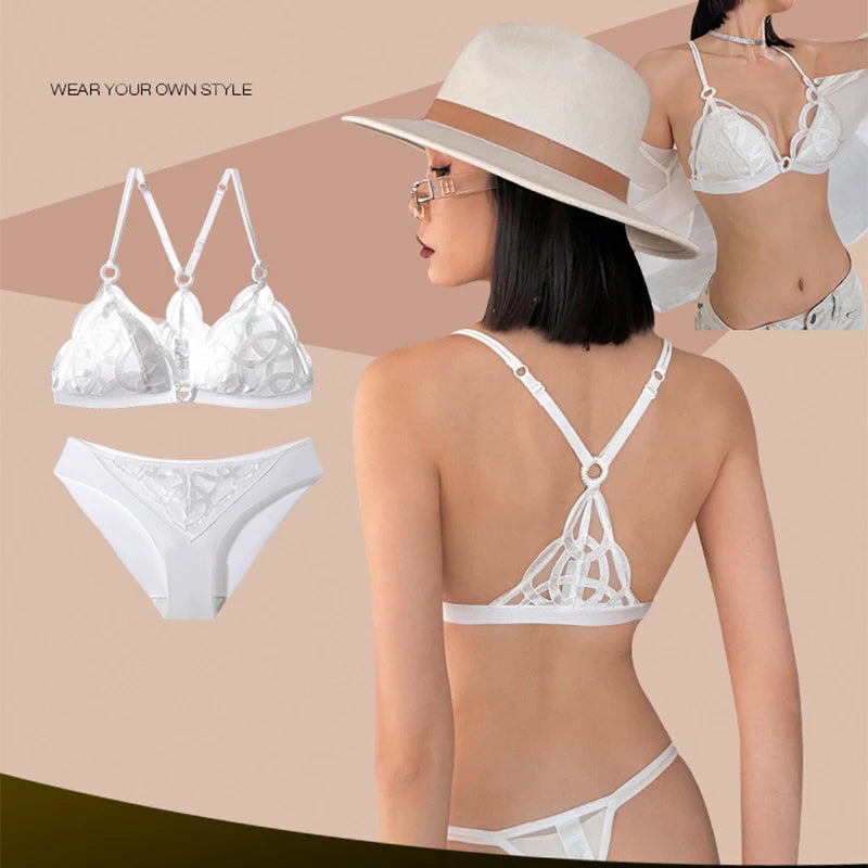 Ensemble de soutien-gorge et string en dentelle pour femmes