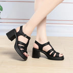 Sandales en cuir talons pour femmes