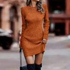 Robe à col rond et manches longues pour femmes