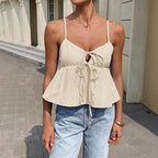 Camisole à bretelles spaghetti rayée pour femmes