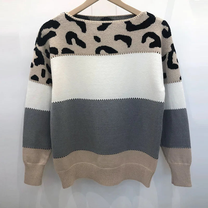 Pull côtelé à manches longues pour femmes