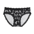 Culotte taille basse respirant en soie glacée garnie de dentelle pour femmes