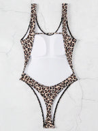 Maillot de bain une pièce imprimé léopard pour femmes
