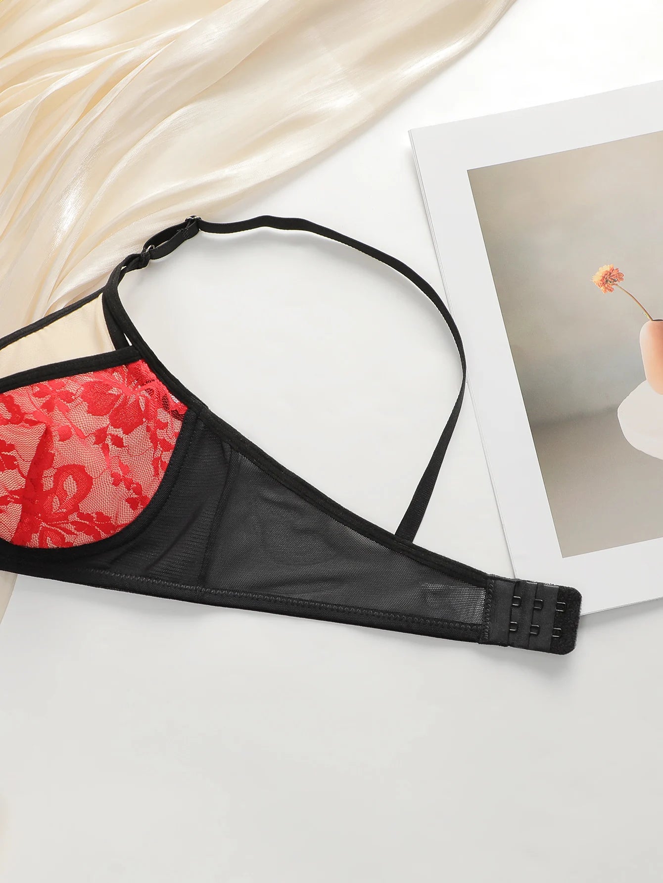 Ensemble de lingerie sexy en dentelle brodée pour femmes
