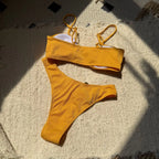 Maillot de bain deux pièces fendu pour femmes