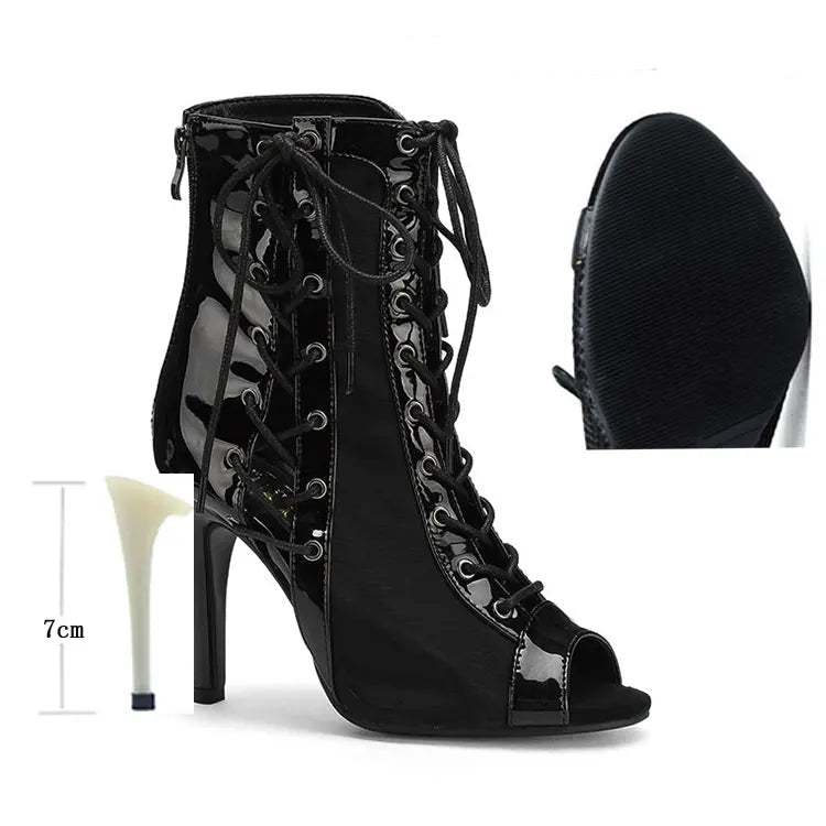 Bottines à lacets et talons hauts pour femmes