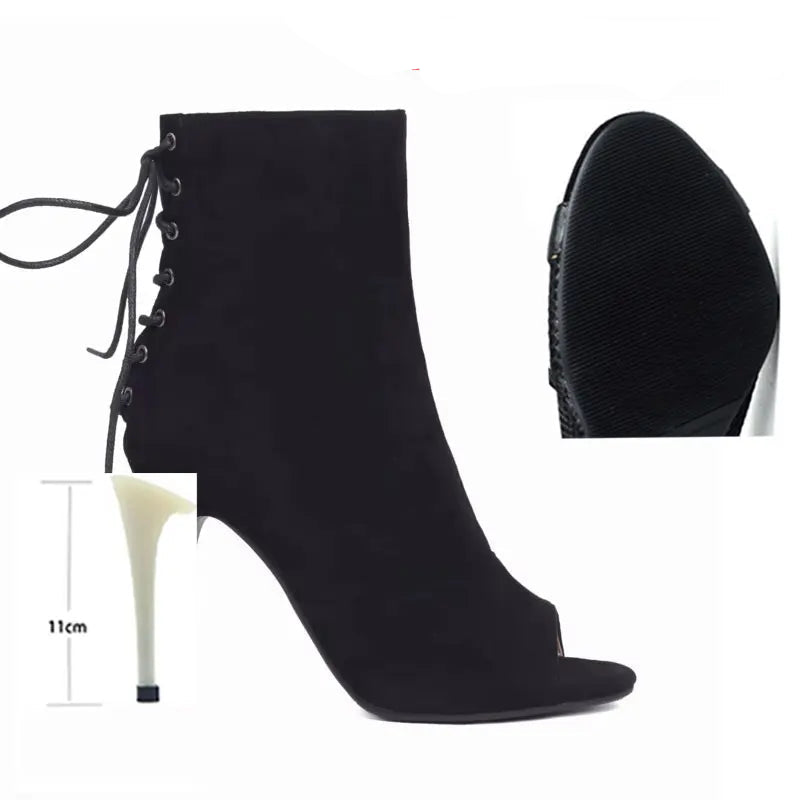 Bottines à talons hauts noirs pour femmes