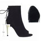 Bottines à talons hauts noirs pour femmes