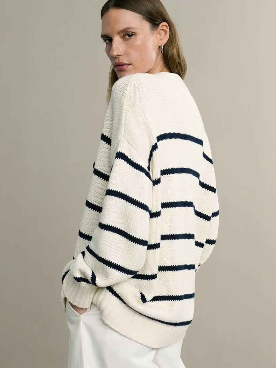 Gilet rayé en maille pour femmes