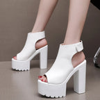 Sandales en cuir talons pour femmes