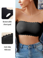 Soutien-gorge rembourré sans bretelles et antidérapant pour femmes