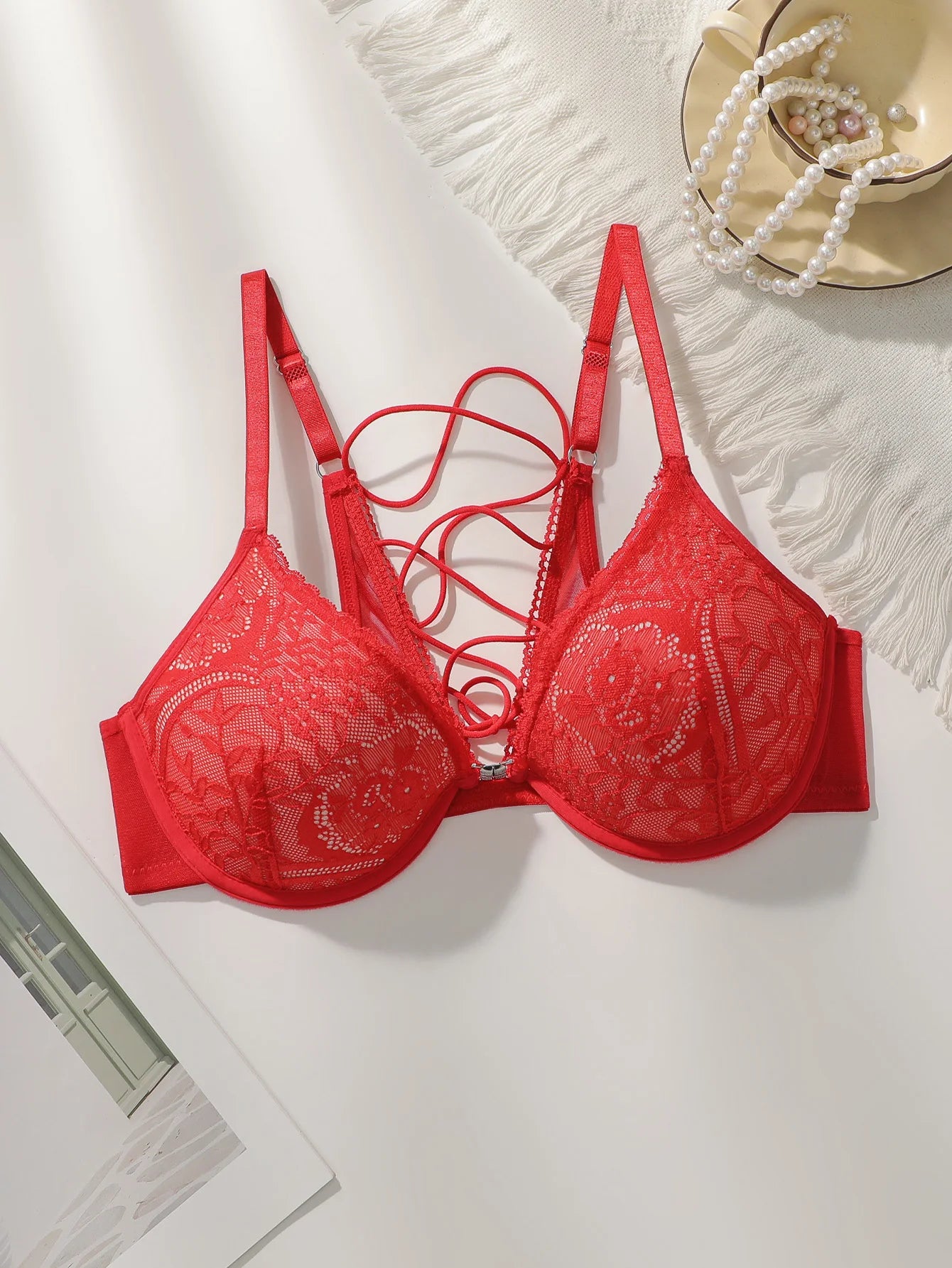 Soutien-gorge sexy avec boucle avant et bretelles arrière pour femmes