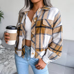 Veste en laine à carreaux pour femmes