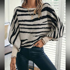 Pull ample à col Slash et manches chauve-souris pour femmes