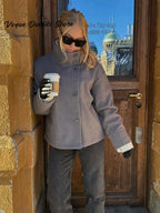 Manteau court en laine pour femmes