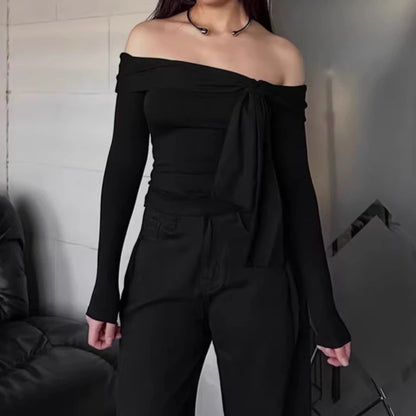 T-Shirt Basique Femme – Épaules Dénudées