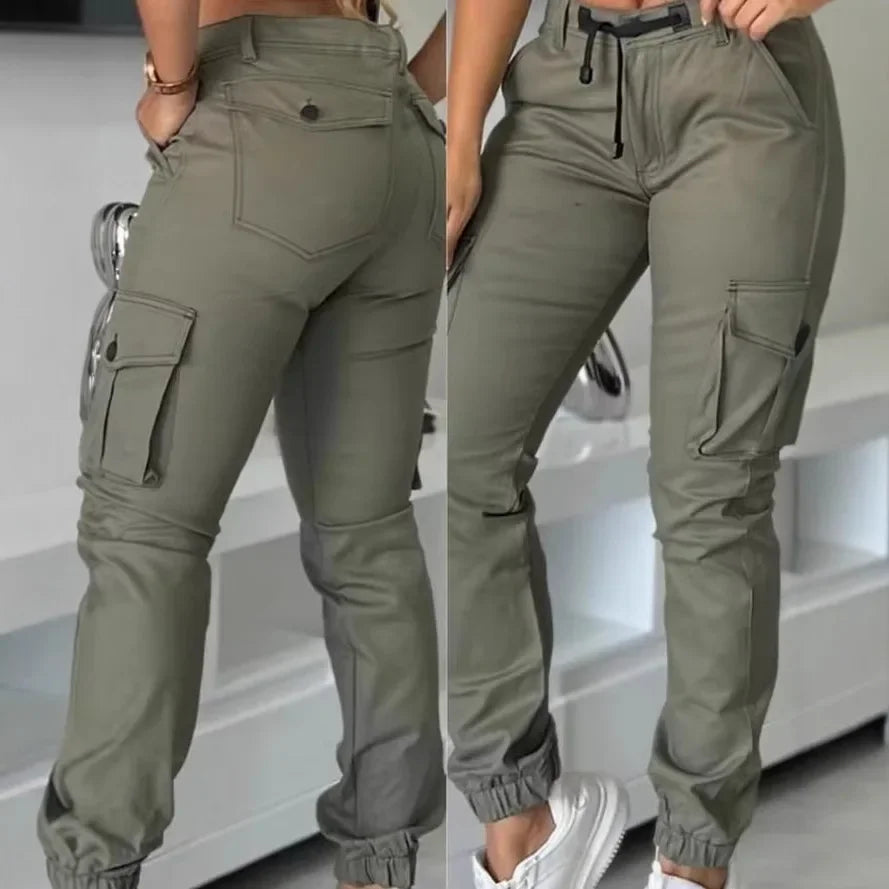Pantalon cargo à revers pour femmes