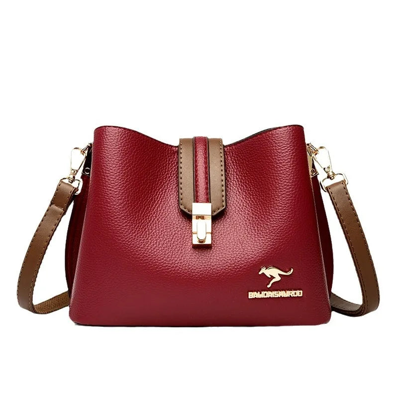 Sac seau en cuir souple pour femmes