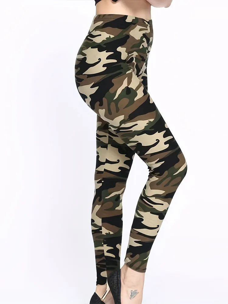 Leggings camouflage coupe slim pour femmes