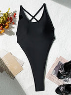 Maillot de bain une pièce micro G string croix dos nu pour femmes