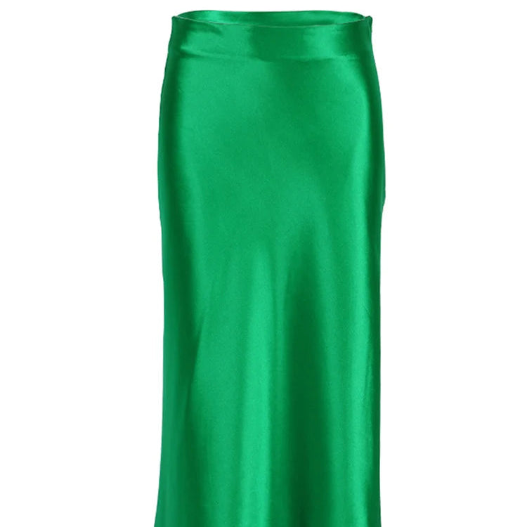 Jupe longue en Satin de soie pour femmes
