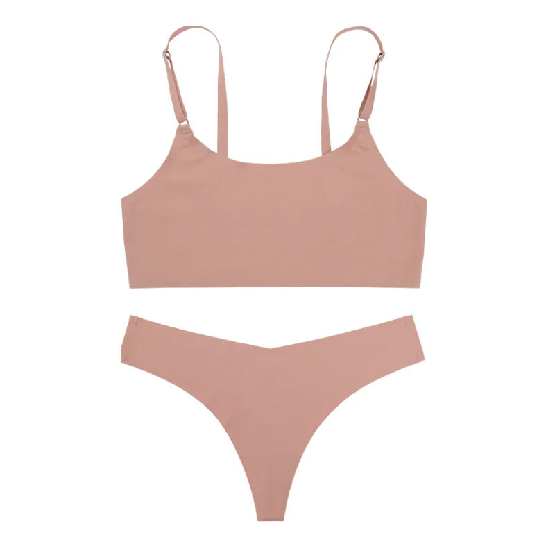 Ensemble de soutien-gorge sans couture et culotte sans fil pour femmes