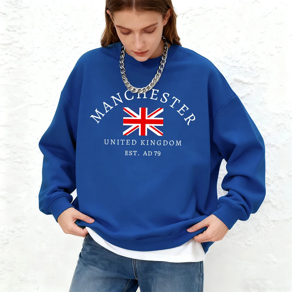 Sweat-shirt à capuche à col ras du cou pour femmes