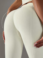 Leggings de yoga à pois en tricot sans couture pour femmes